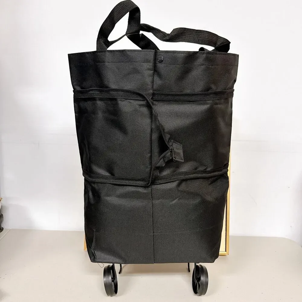 Expandable Foldable Wheeled Oxford Cloth Grocery Shopping Cart